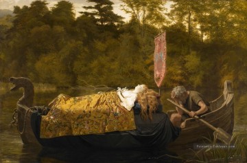  Anderson Peintre - Elaine ou la Lily Maid d’Astolat 1870 genre Sophie Gengembre Anderson